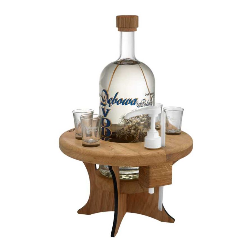 Wódka Dębowa Polska Stolik z 4 kieliszkami 40% 1750 ml