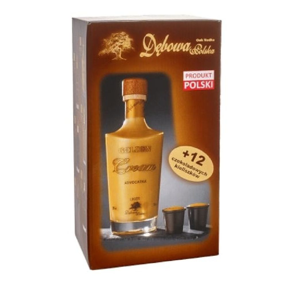 Likier Dębowa Polska Advocat + czekoladowe kieliszki 20% 700 ml