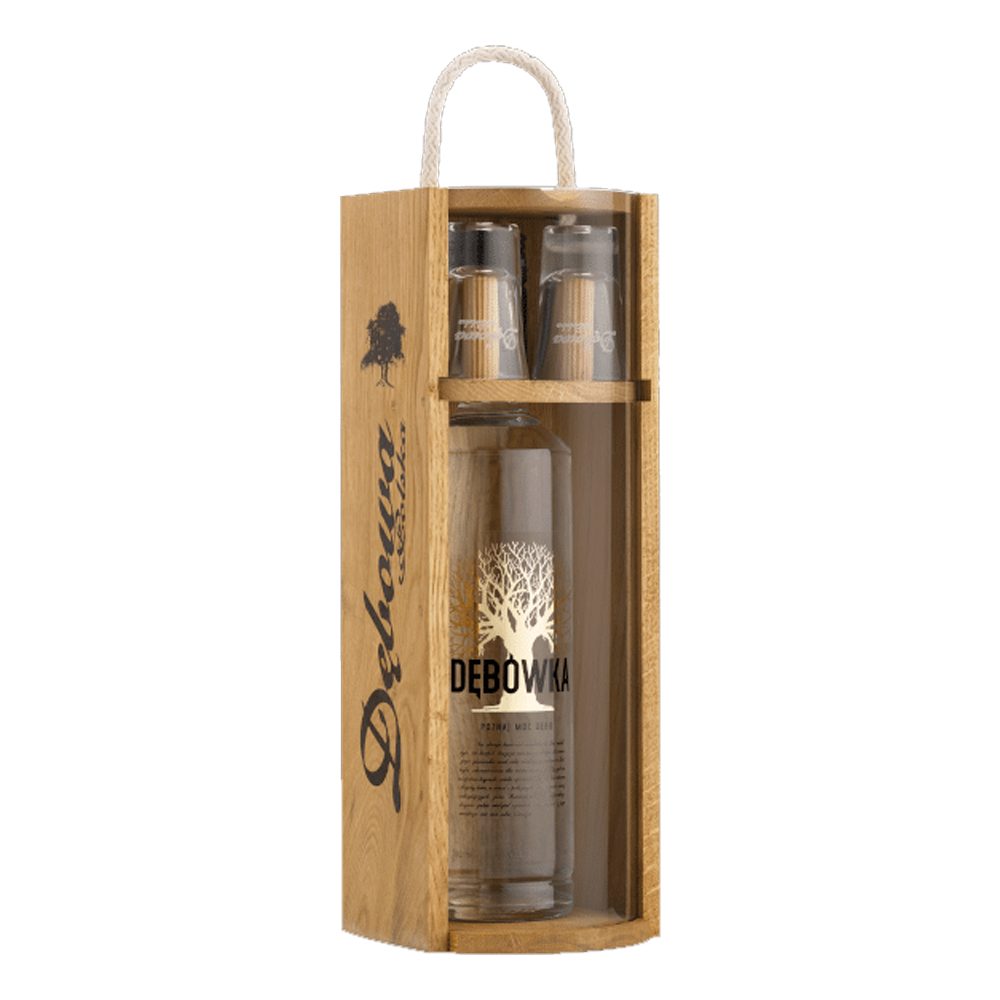 Wódka Dębowa Polska Dębówka Czysta 40% 700 ml + 2 kieliszki