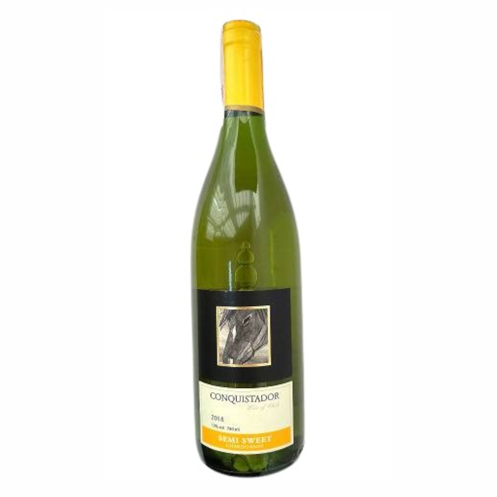 Wino Conquistador Chardonnay białe półsłodkie 13% 750 ml