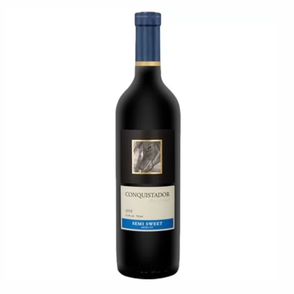 Wino Conquistador Merlot czerwone półsłodkie 12,5% 750 ml