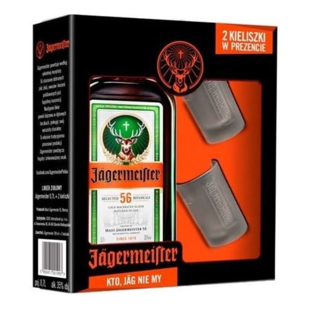 Likier Jagermeister + 2 kieliszki 34% 700 ml