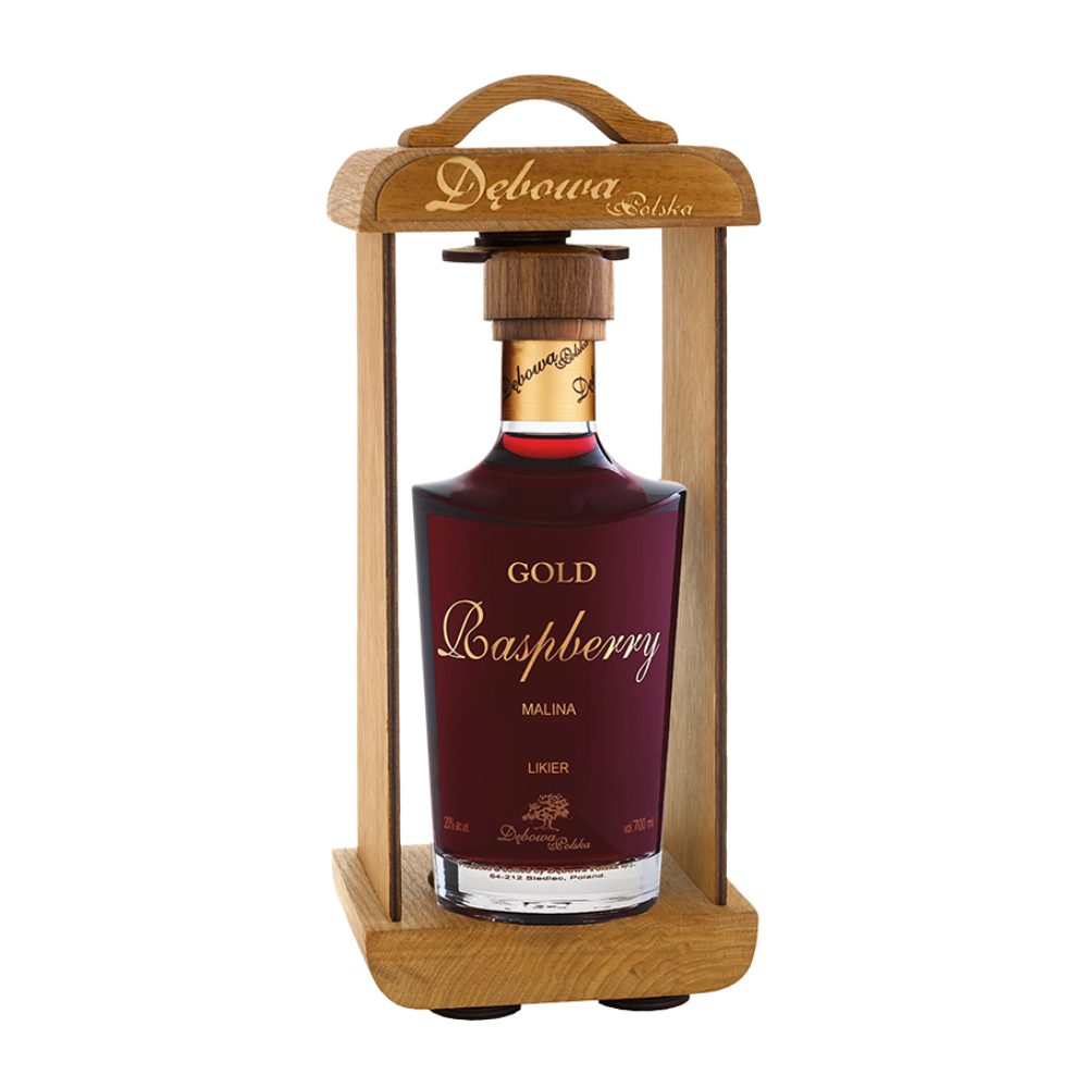 Likier Dębowa Polska Gold Raspberry Malina Lampion 20% 700 ml