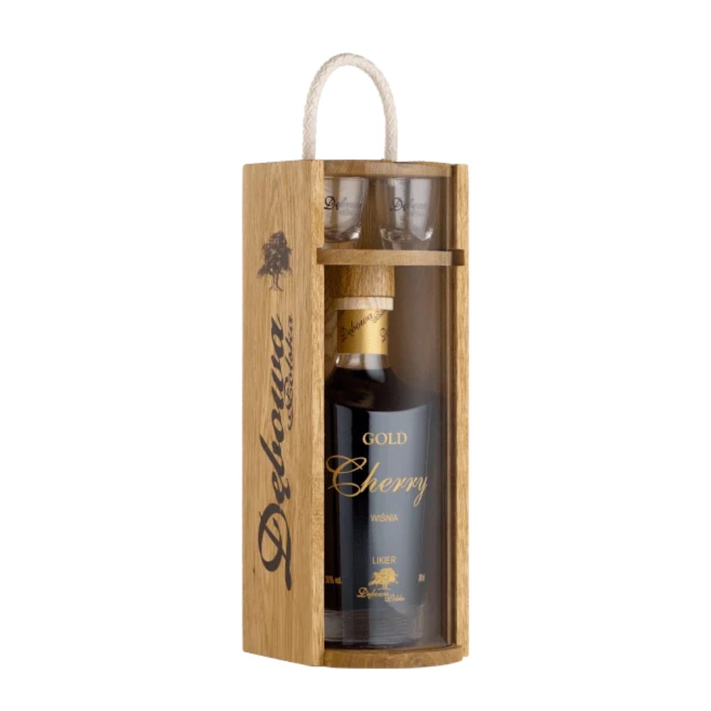 Likier Dębowa Cherry Gold 30% 700 ml + 2 kieliszki