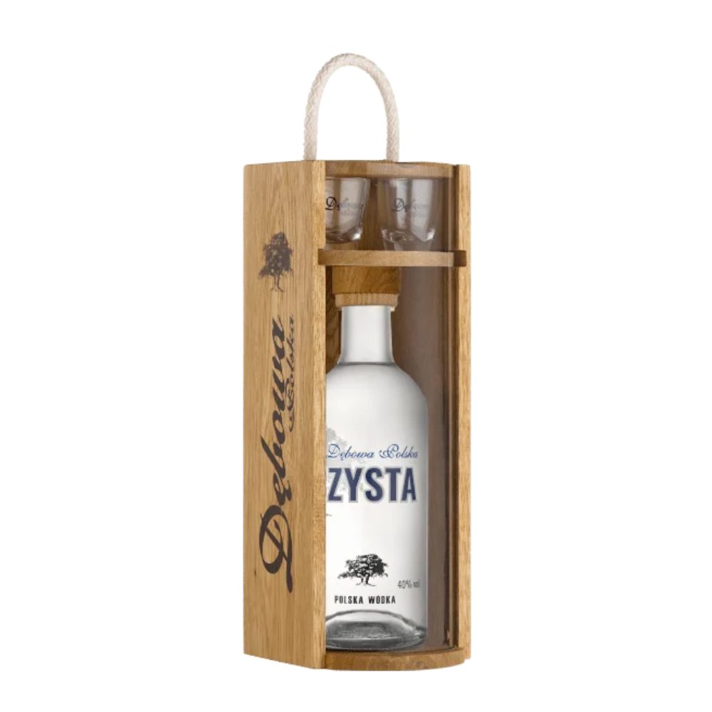 Wódka Dębowa Czysta 40% 700 ml + 2 kieliszki